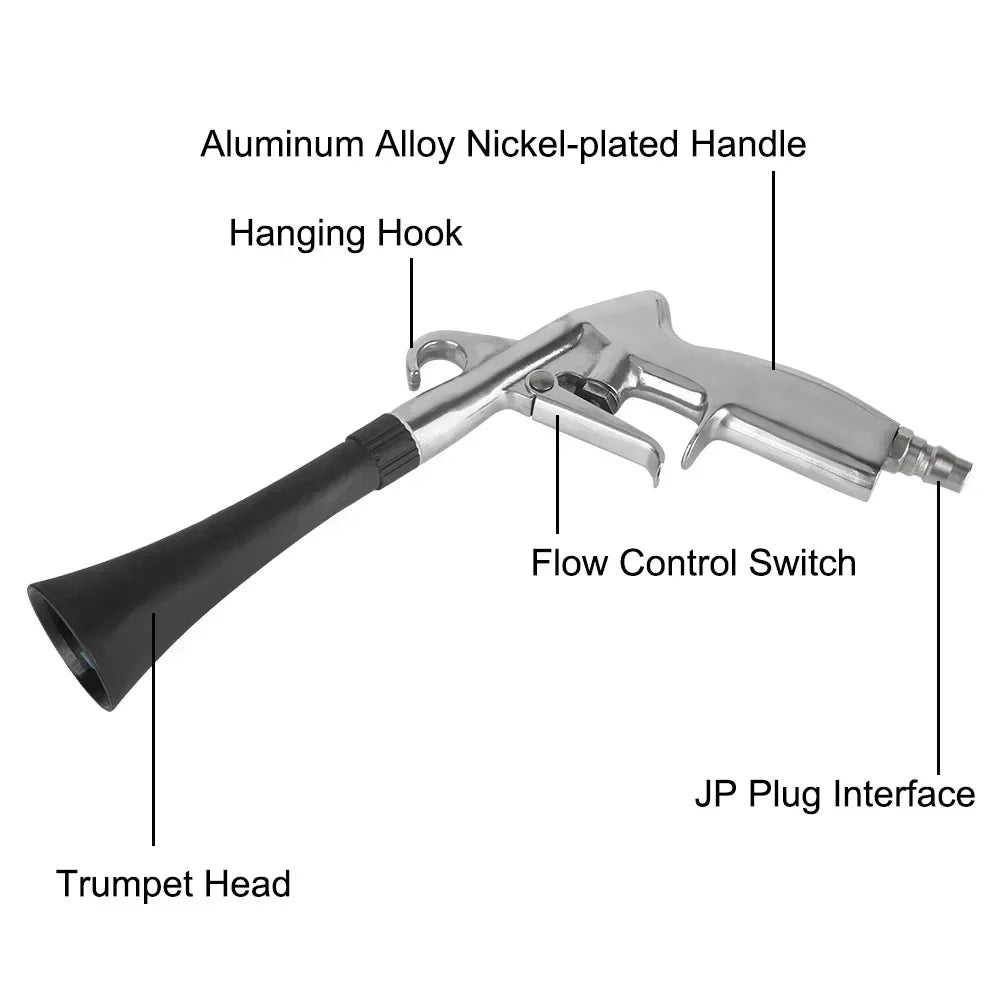 Dry Cleaning High Pressure Gun Car Wash Gun 0.4Mpa-10Mpa Tornador Air Blow Interior Detailing Cleaning Tools Dust Blowing