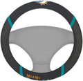 Miami Dolphins Premium 15 Inch Black Emroidered Steering Wheel Cover